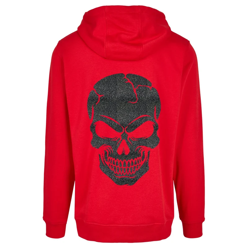 Hoodie - Skull Head Glitzer Schwarz Druck - verschiedene Farben zur Auswahl