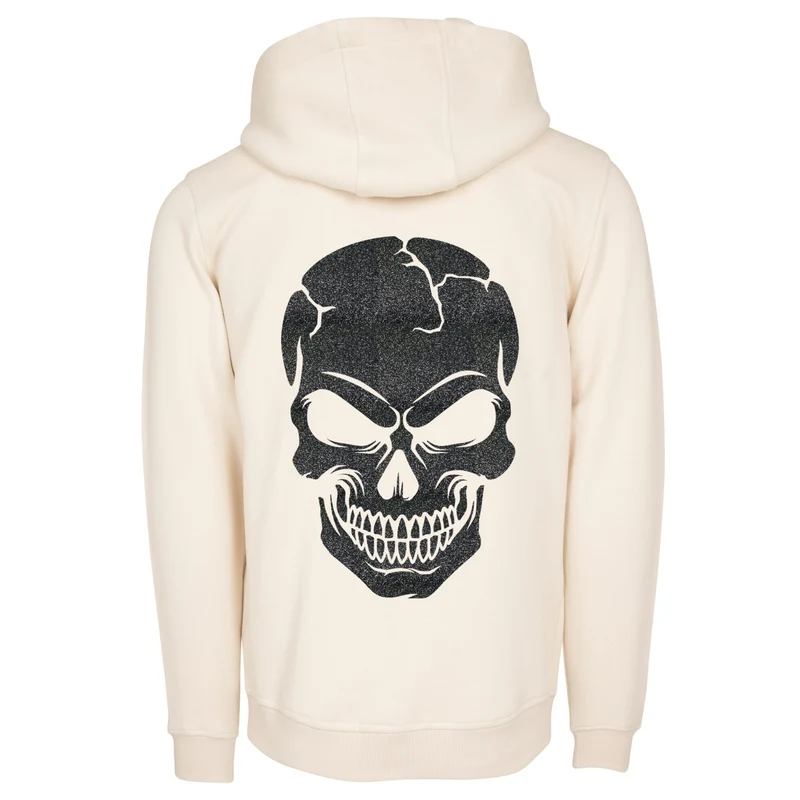 Hoodie - Skull Head Glitzer Schwarz Druck - verschiedene Farben zur Auswahl