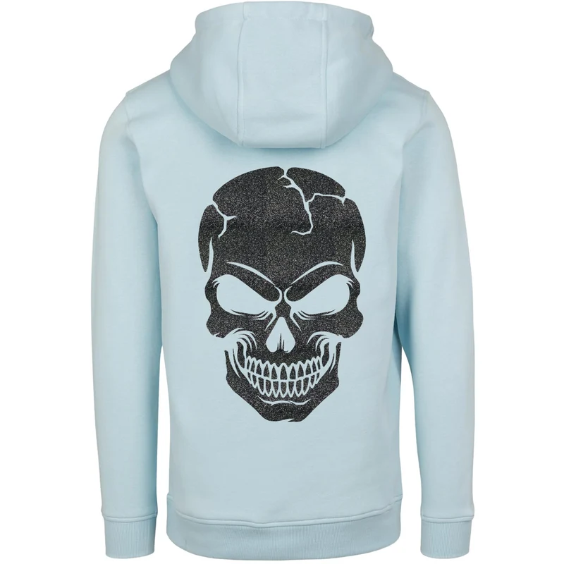 Hoodie - Skull Head Glitzer Schwarz Druck - verschiedene Farben zur Auswahl