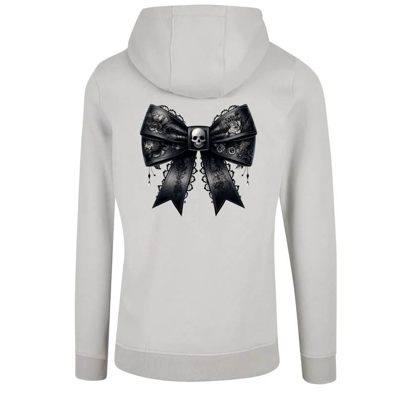 ZIP Hoodie - Schwarze Schleife Skull Druck - verschiedene Farben zur Auswahl
