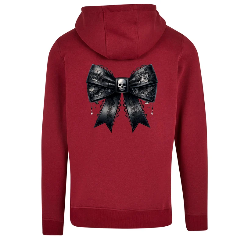 ZIP Hoodie - Schwarze Schleife Skull Druck - verschiedene Farben zur Auswahl