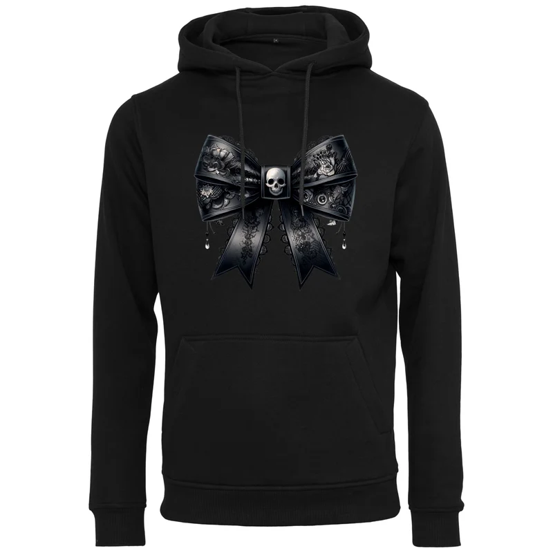 Hoodie - Schwarze Schleife Skull