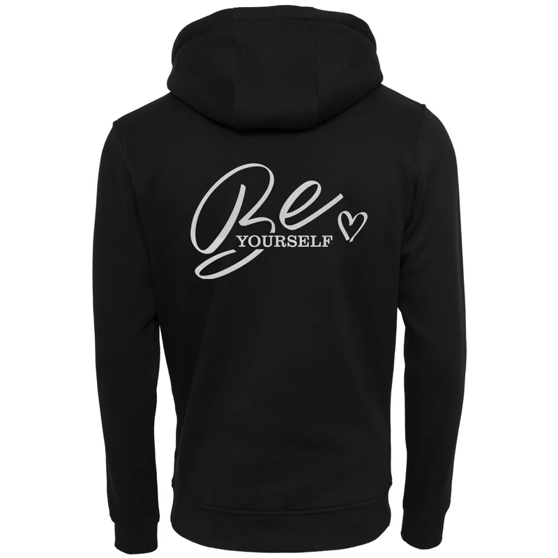 ZIP Hoodie - Be Yourself - Druck Weiß - verschiedene Farben zur Auswahl