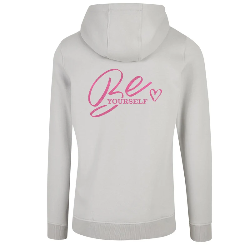 ZIP Hoodie - Be Yourself - Druck Rosa Glitter
