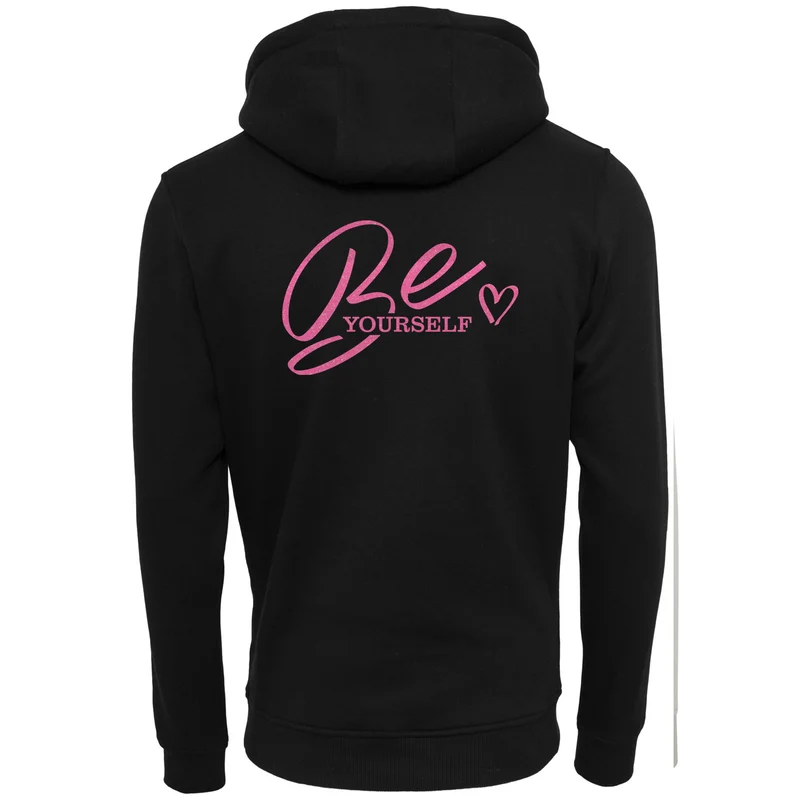 ZIP Hoodie - Be Yourself - Druck Rosa Glitter