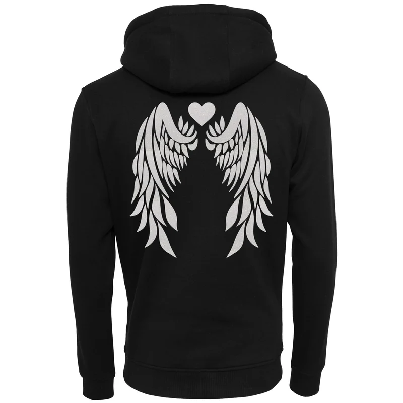 ZIP Hoodie - Angel Wings - Druck Weiß Rainbow - verschiedene Farben zur Auswahl
