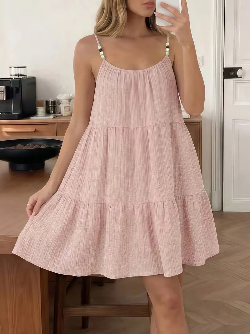 Masley – Minikleid mit Spaghettiträgern Und Lockerer Passform