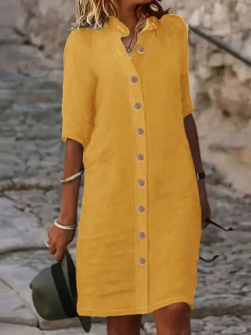 Keiniza – Kurzarm-Hemd Kleid