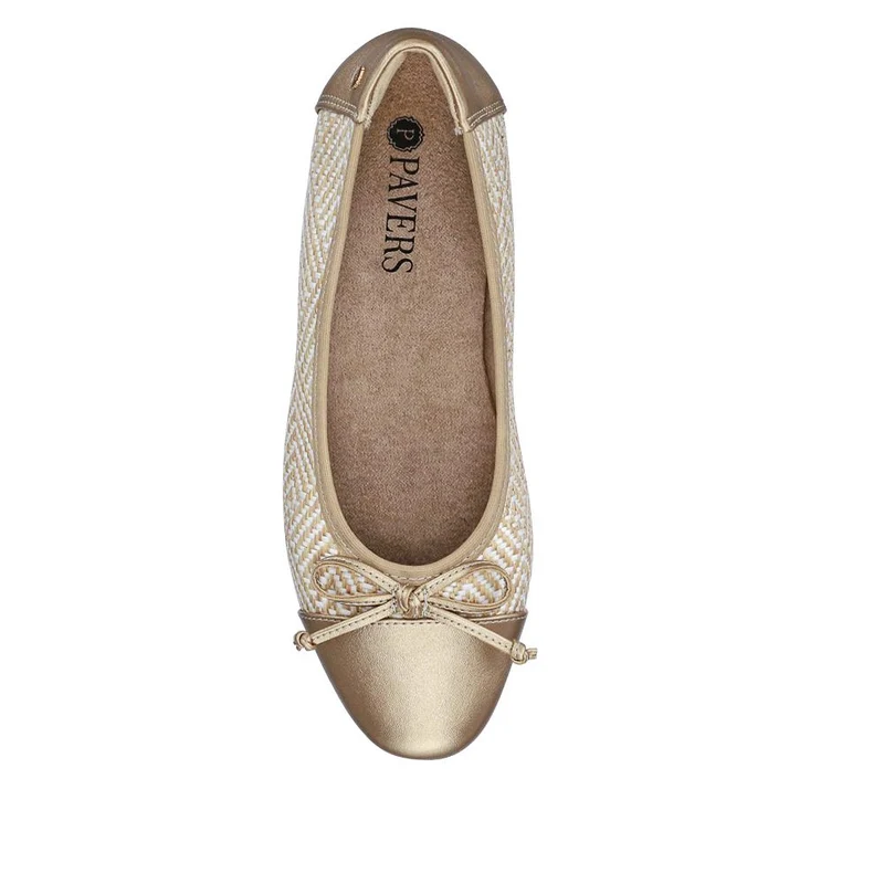 Bow-Detailed Two-Tone Pumps - WBINS41013 / 327 203 - Gold