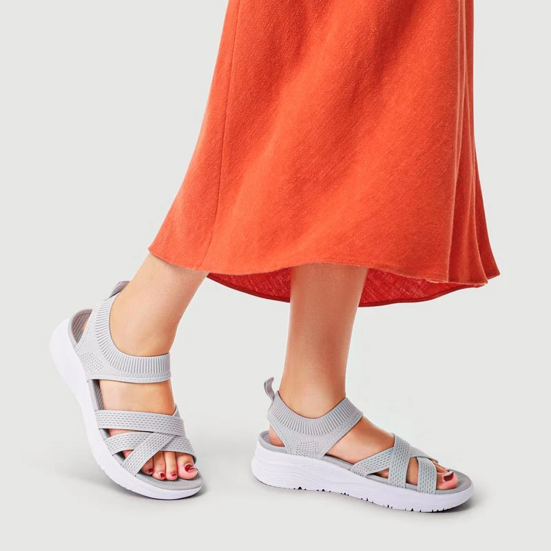 Elasticated Slip-On Sandals - XIAM41017 / 327 825 - Grey