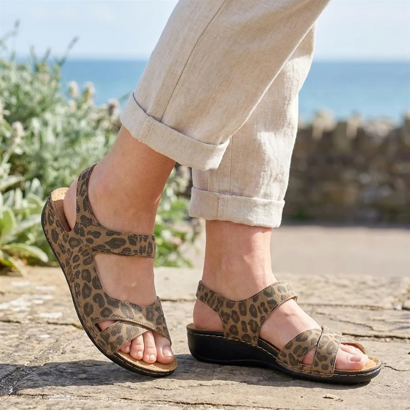 Cushioned Touch-Fasten Sandals - SERAY41003 / 327 591 - Leopard