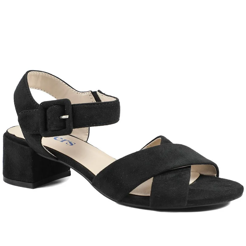 Elegant Block Heeled Sandals - WBINS41053 / 327 111
