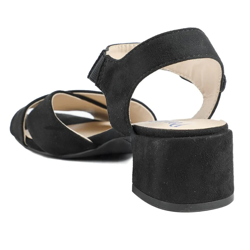 Elegant Block Heeled Sandals - WBINS41053 / 327 111 - Black