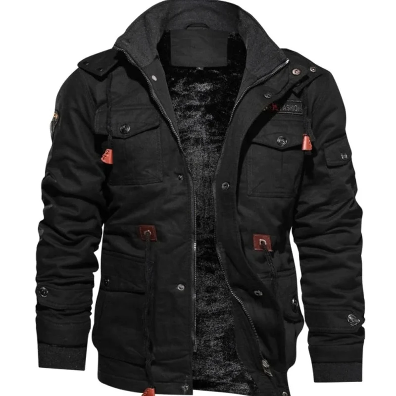 Matthias | Herren Winterjacke Warm mit Fleece und Stehkragen mit Taschen