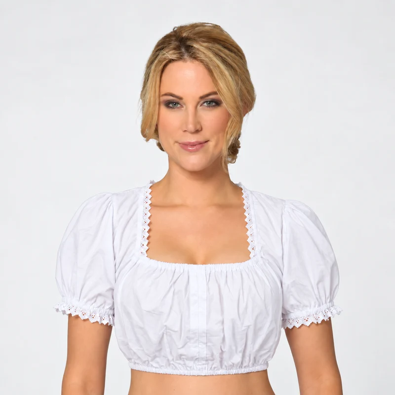 Aurelia | Damen Moderne Weiße Oktoberfest Dirndlbluse
