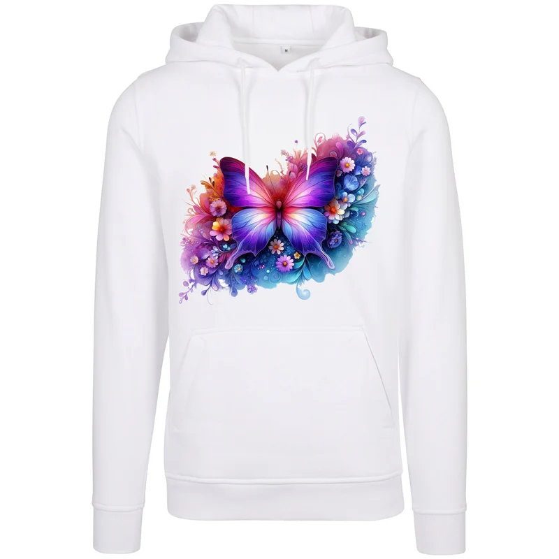 Hoodie - Butterfly Schmetterling Bunt Druck - verschiedene Farben zur Auswahl