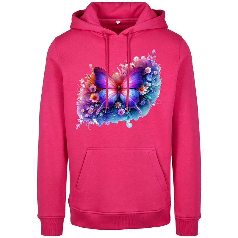 Hoodie - Butterfly Schmetterling Bunt Druck - verschiedene Farben zur Auswahl