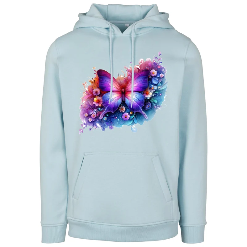 Hoodie - Butterfly Schmetterling Bunt Druck - verschiedene Farben zur Auswahl