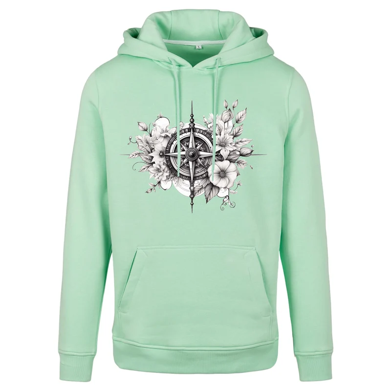 Hoodie - Kompass Druck - verschiedene Farben zur Auswahl