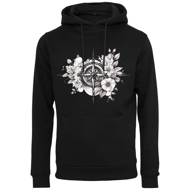 Hoodie - Kompass Druck - verschiedene Farben zur Auswahl