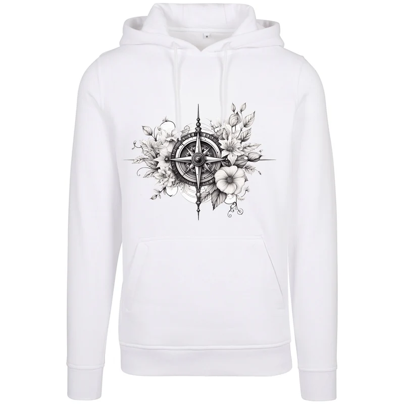 Hoodie - Kompass Druck - verschiedene Farben zur Auswahl