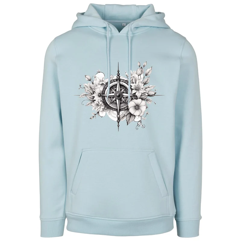 Hoodie - Kompass Druck - verschiedene Farben zur Auswahl