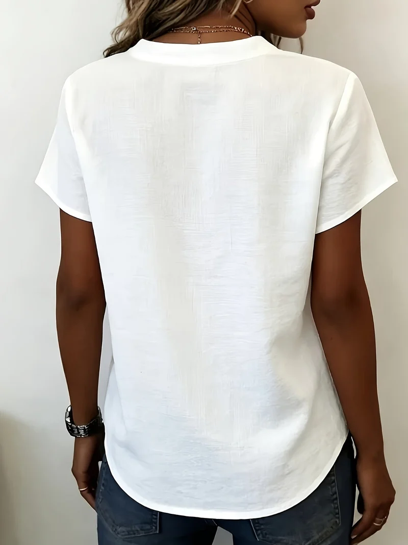 Salish – Kurzarm Bluse Mit Knöpfen
