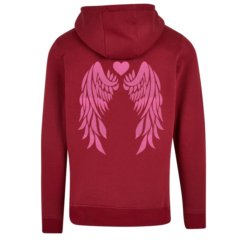 ZIP Hoodie - Angel Wings - Druck Neon Rosa - verschiedene Farben zur Auswahl