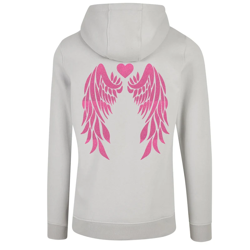 ZIP Hoodie - Angel Wings - Druck Neon Rosa - verschiedene Farben zur Auswahl