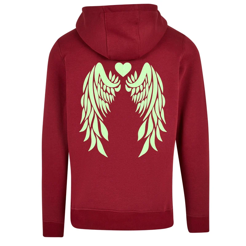 ZIP Hoodie - Angel Wings - Druck Neon Grün - verschiedene Farben zur Auswahl