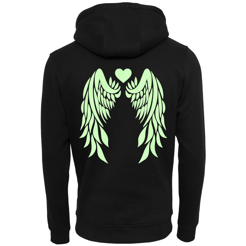 Hoodie - Angel Wings - Druck Neon Grün - verschiedene Farben zur Auswahl