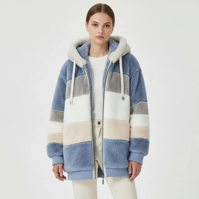 Bente | Damen Winterjacke mit Kapuze und Reißverschluss