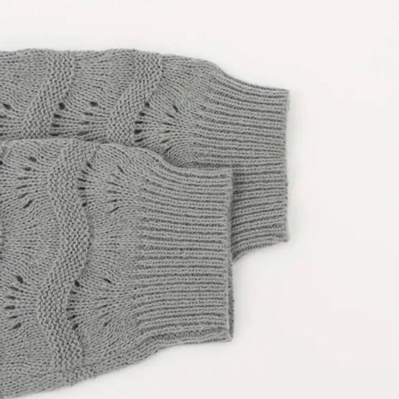 Ronja | Damen Graue Lange Strickjacke mit Struktur