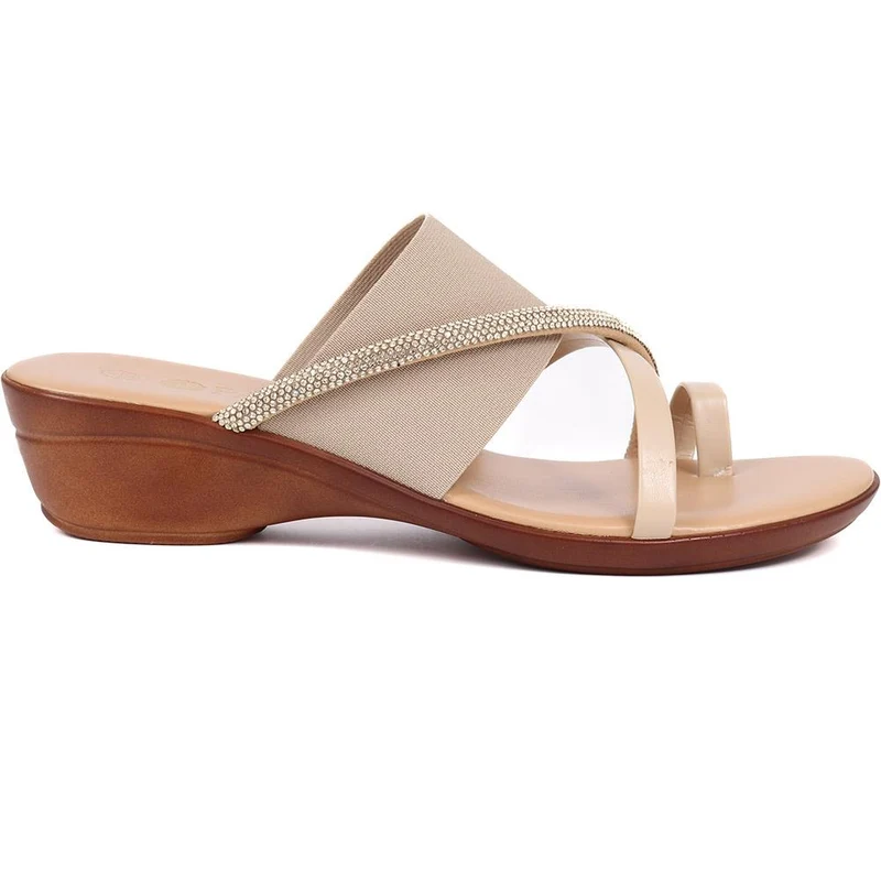 Smart Toe Post Sandals - CLUBS37015 / 323 813 - Beige