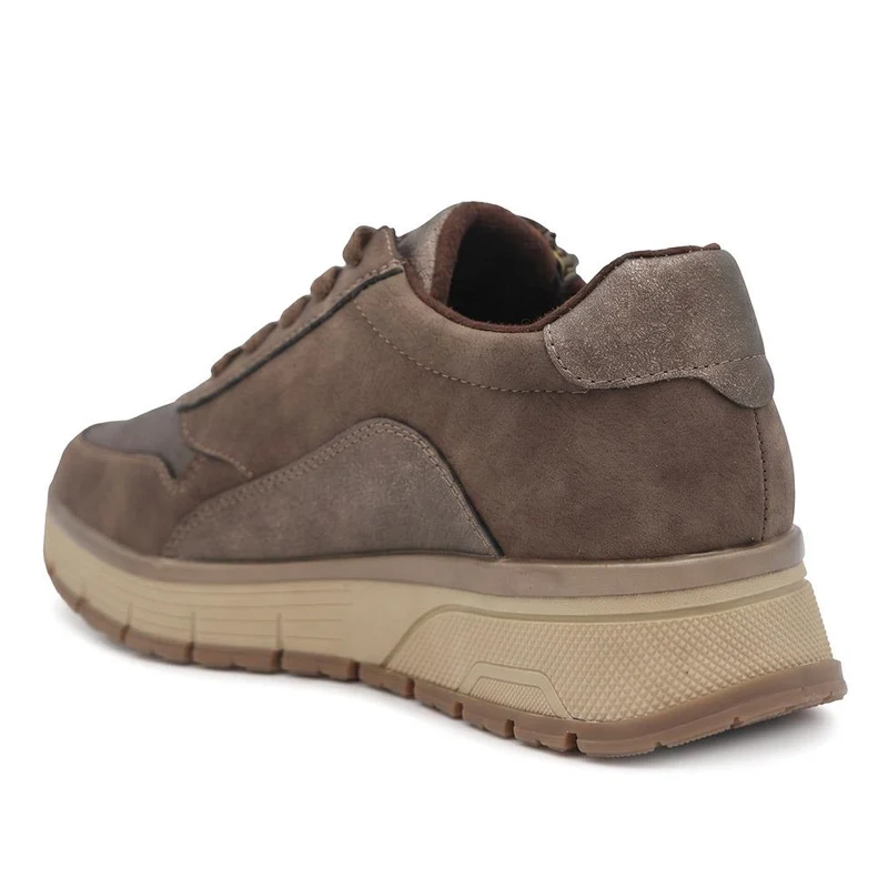 Cushioned Zip & Lace Trainers - WBINS44039 / 329 598 - Brown
