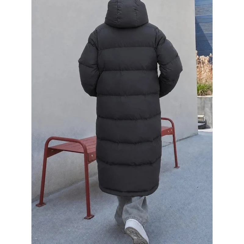 Pauline | Damen Lange Winterjacke mit Kapuze und Reißverschluss