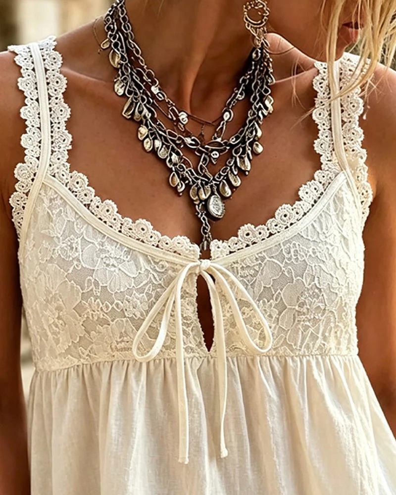Jariya – Spitzen-Cami-Top mit festgenähten Trägern