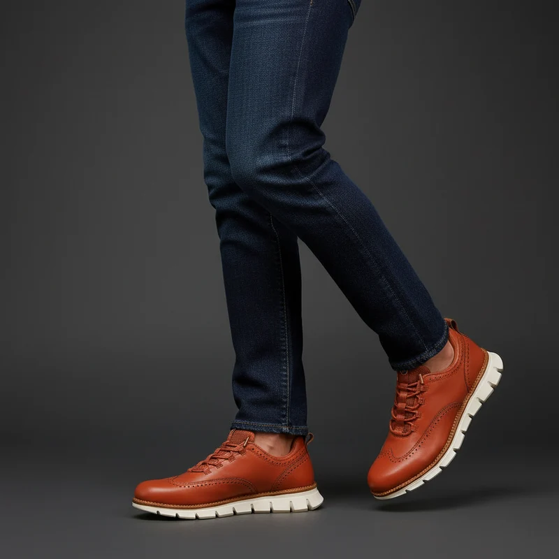 Heijnen – Sneaker Aus Leder im Wingtip Brogue Stil