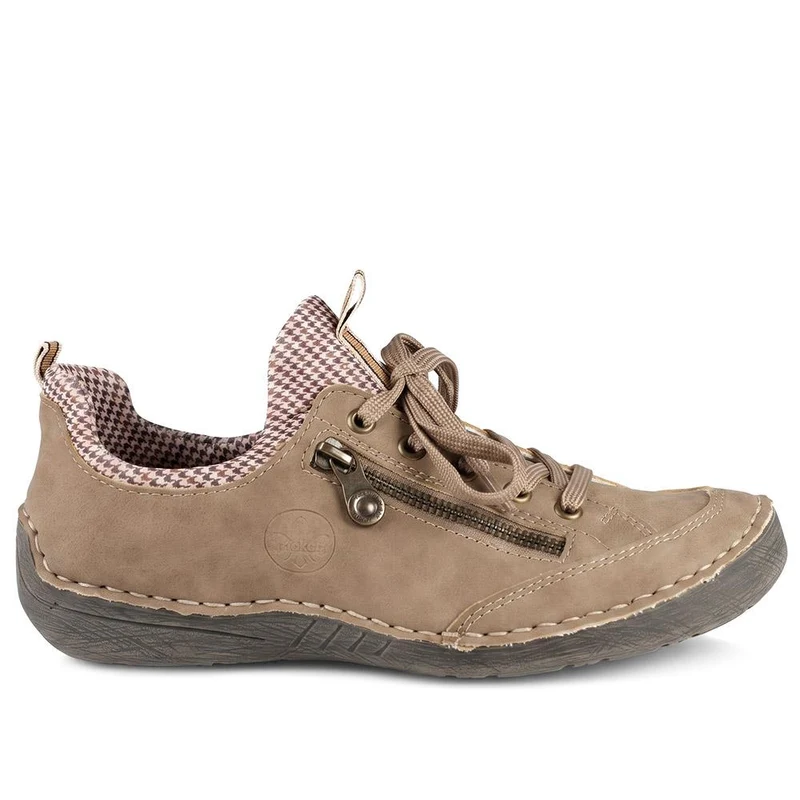 Rieker Easy Fitting Lace Up Trainers - RKR43590 / 329 728 - Beige