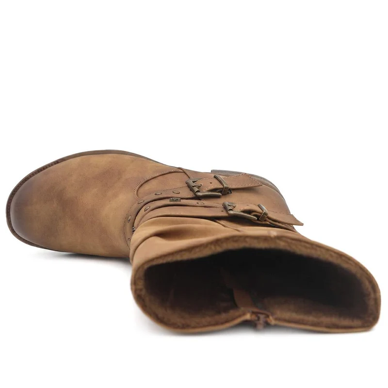 Wide Fit Slouch Calf Length Boots - WOIL44040 / 329 801 - Camel