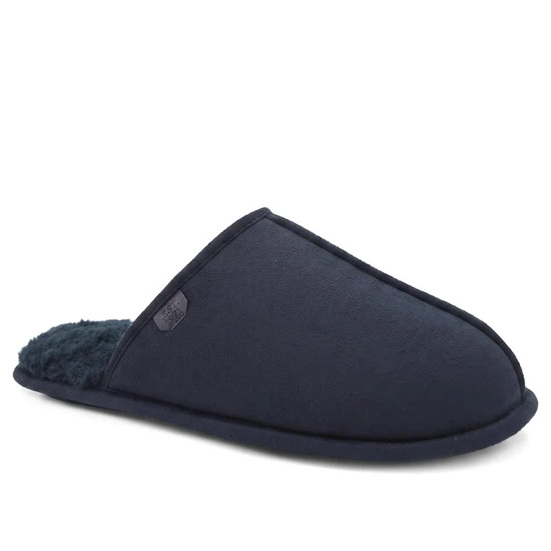 Wide Fit Luxury Mule Slippers - QING44013 / 330 360 - Navy