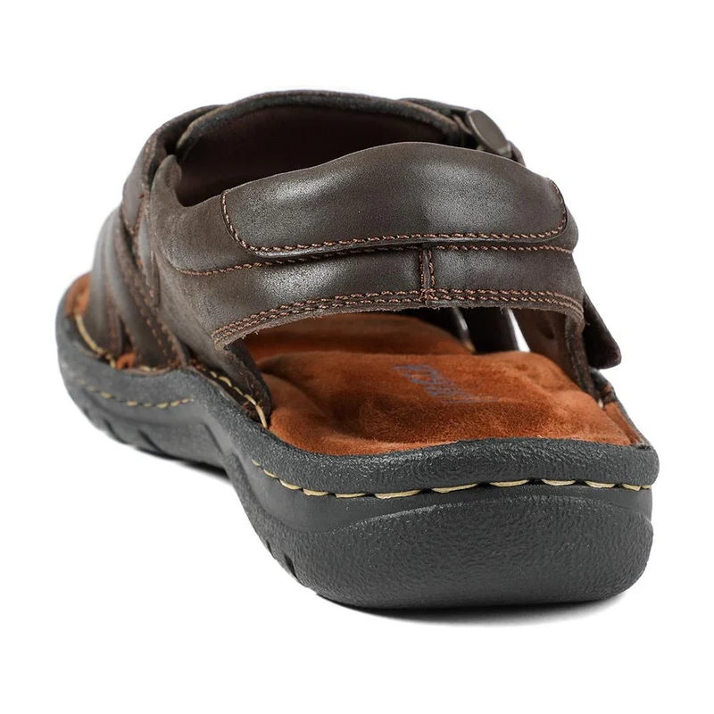 Leather Buckle Fastening Sandals - AATRA43007 / 328 941 - Dark Brown