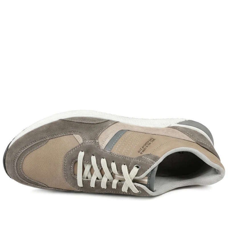 Padders Leather Lace Up Trainers - PADPARK43505 / 328 922 - Sand
