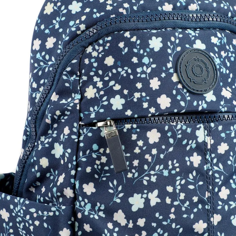 Floral Print Backpack with Bottle Holders - SMIT43000 / 329 228 - Navy Floral