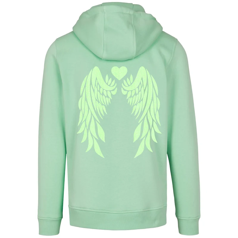 Hoodie - Angel Wings - Druck Neon Grün - verschiedene Farben zur Auswahl