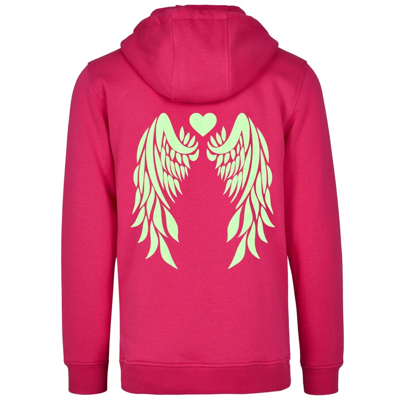 Hoodie - Angel Wings - Druck Neon Grün - verschiedene Farben zur Auswahl