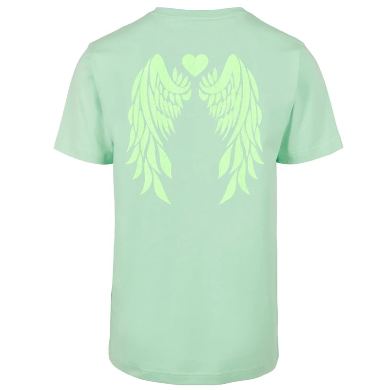 T-Shirt Shirt - Angel Wings - Druck Neon Grün - verschiedene Farben zur Auswahl