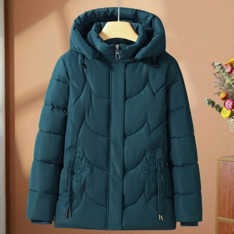 Simona | Damen Steppjacke mit Kapuze und Blumen
