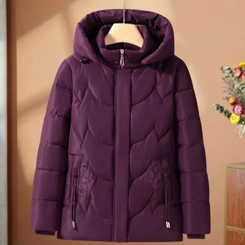 Simona | Damen Steppjacke mit Kapuze und Blumen