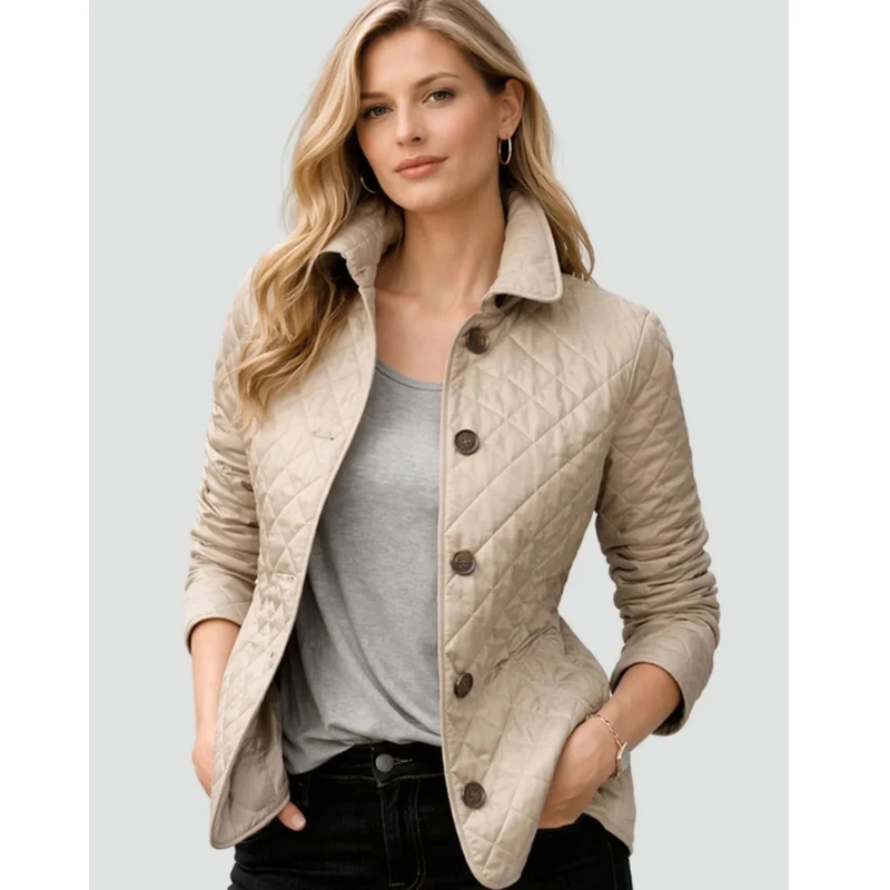 Muna | Damen Steppjacke mit Kragen und Knöpfen